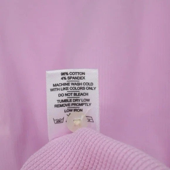 American Giant Thermal T-Shirt Womens L Pink Cotton Stretch Waffle Henley Neck