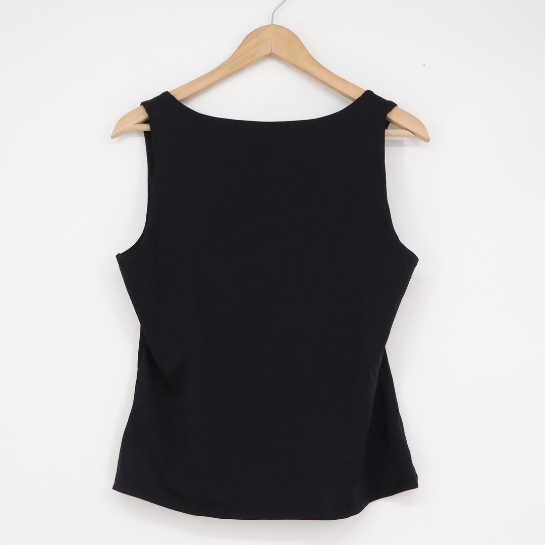 HM Women's Black Scoop Neck Tank Top Sleeveless Lined Stretch Size L