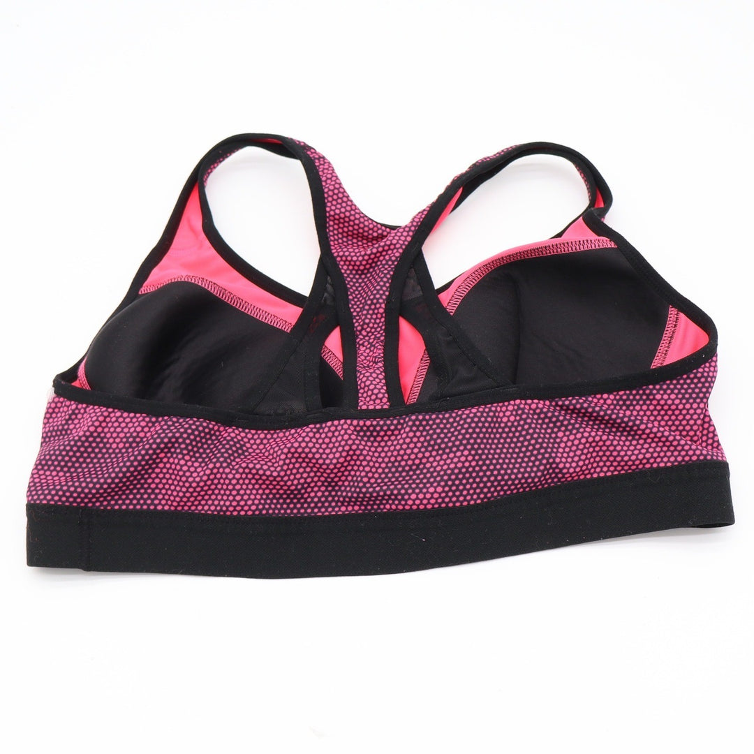 Champion Sports Bra Women's XL Pink Black Racerback Dot Excellent