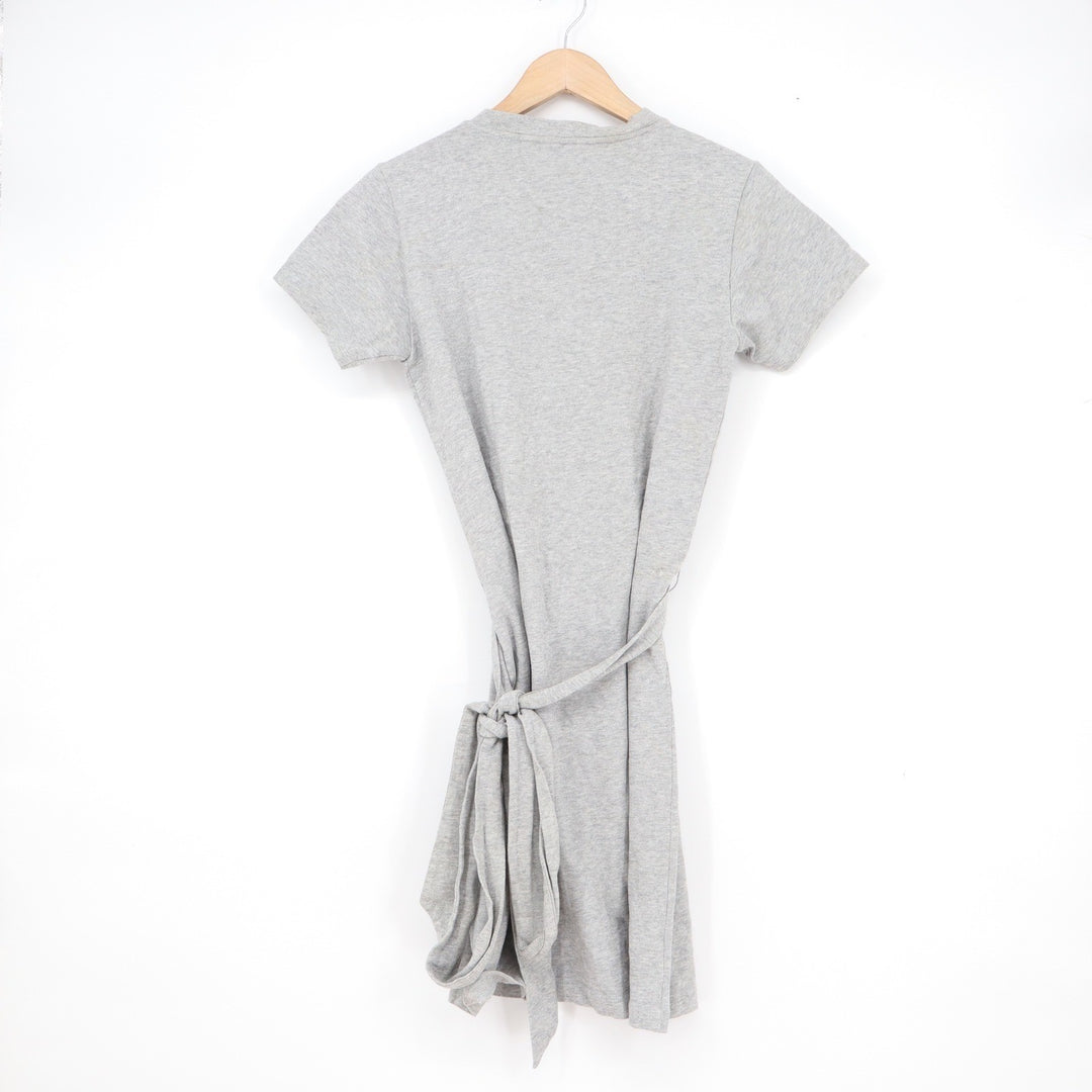 Vince Heather Grey Cotton Side Tie T-Shirt Dress XXS Short Sleeve Crew Neck
