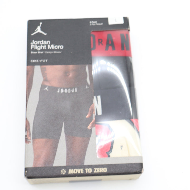 Jordan Flight Micro Boxer Briefs 2 Pack Mens Large Sail Red Black