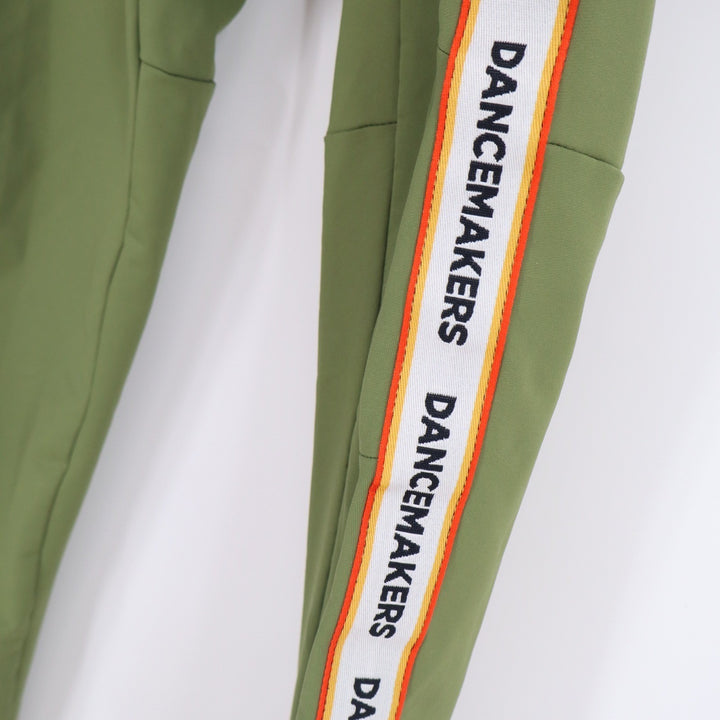 Dancemakers Mens Olive Green Logo Side Stripe Jogger Pants Size M Activewear