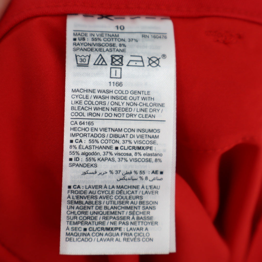 Old Navy Pixie Ankle Pants Women 10 Red Secret-Slim Pockets High Rise Skinny Leg