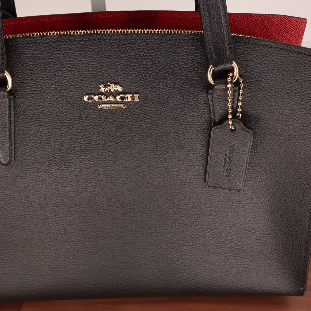 Coach Tatum Carryall Handbag Womens Core Black Pebbled Leather Shoulder Bag