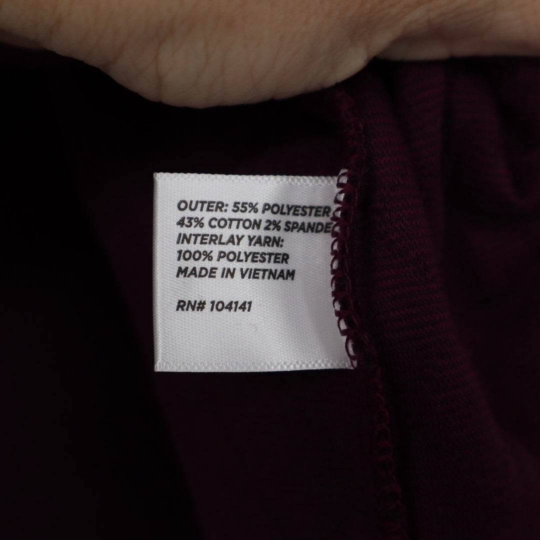 Walter Hagen Womens L Clubhouse Pullover Crew Beet Quilted Puff Sleeve