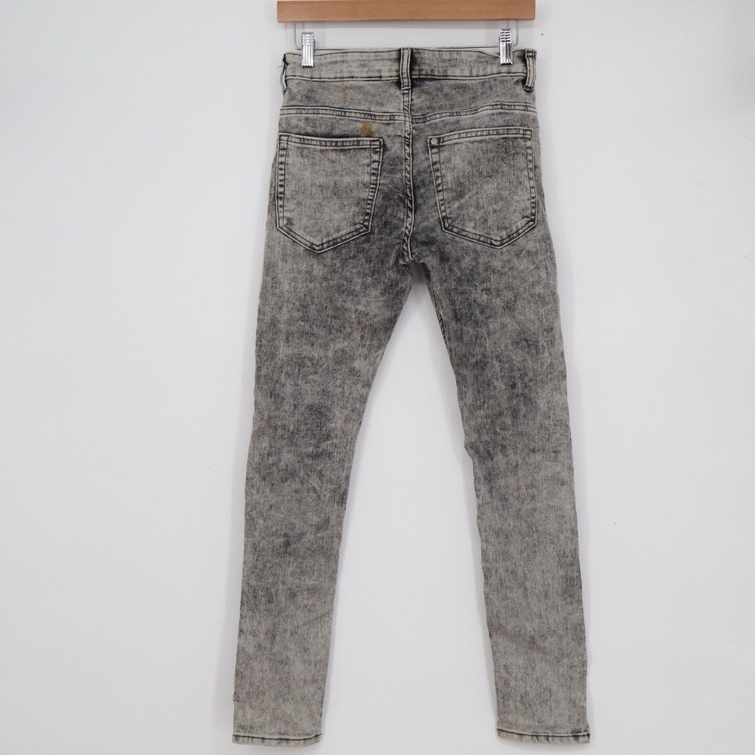 H&M &Denim Mens Super Skinny Jeans Grey Acid Wash Size 29