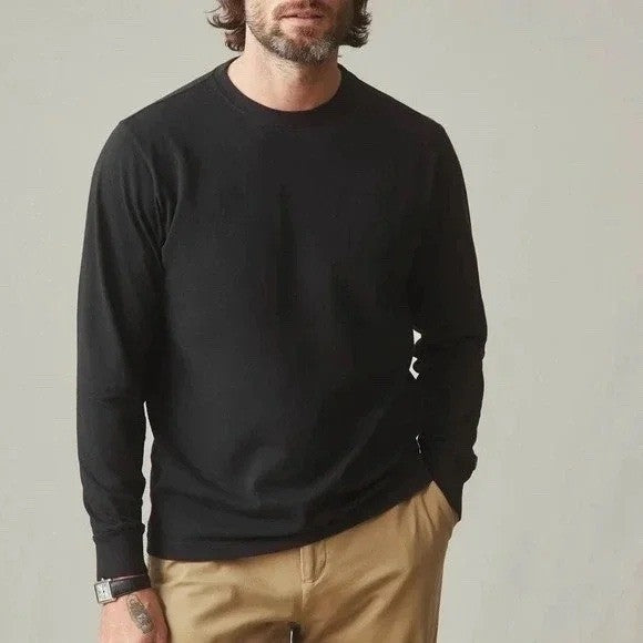 American Giant T-Shirt Mens XL Black Cotton Crew Neck Long Sleeve Street Wear