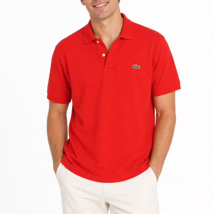 Lacoste Polo Shirt Mens 2XL Red Classic Fit Golf Tennis Performance Short Sleeve