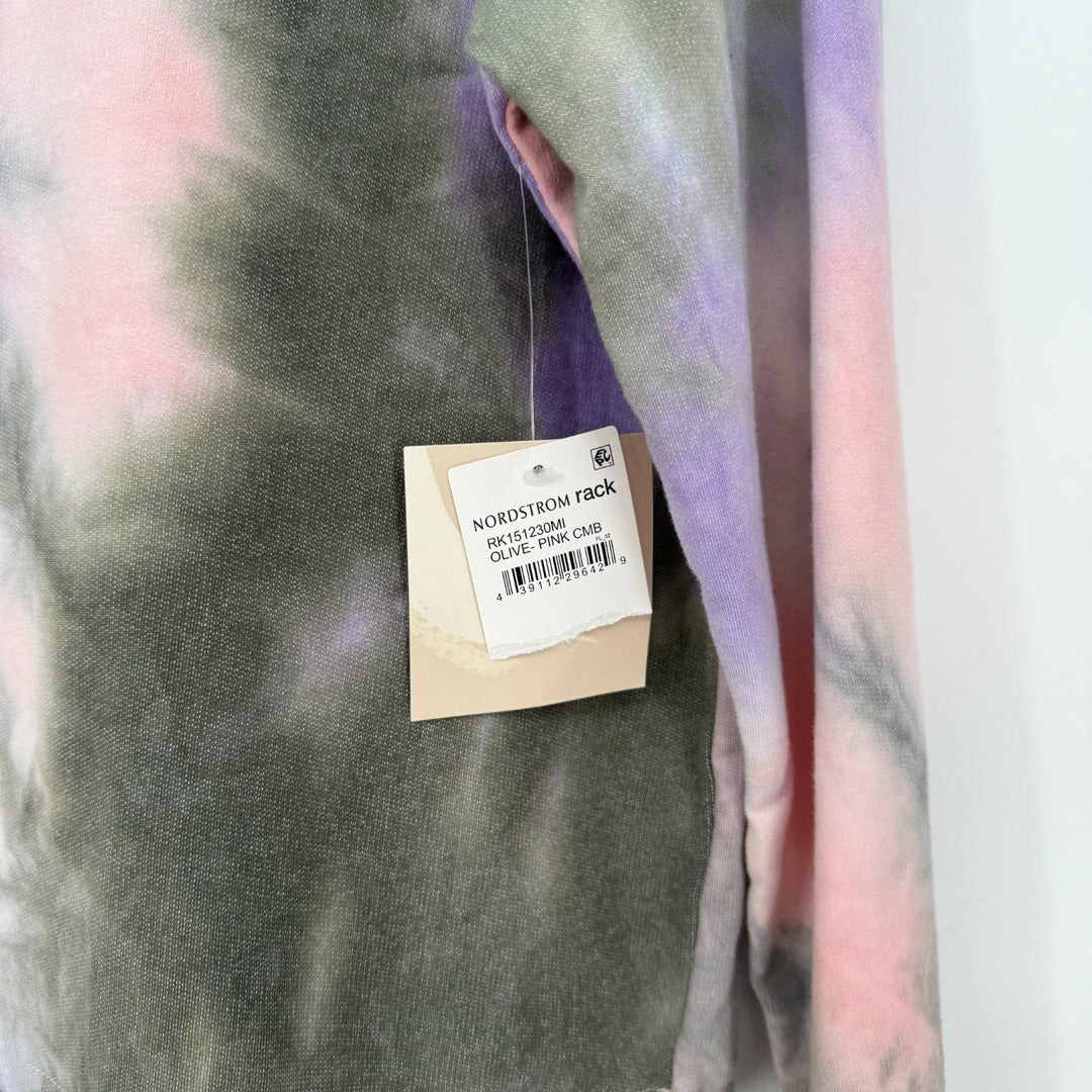 14th & Union Sweatshirt Womens Medium Multicolor Tie Dye Cotton Drawstring Hem