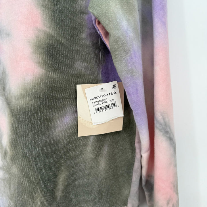 14th & Union Sweatshirt Womens Medium Multicolor Tie Dye Cotton Drawstring Hem