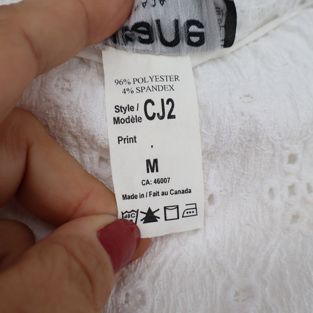 Gitane Skort Womens M CJ2 White Eyelet Lace Tiered Ruffle Stretch Pocket Good