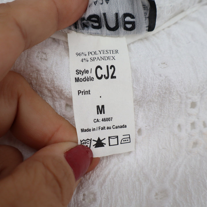 Gitane Skort Womens M CJ2 White Eyelet Lace Tiered Ruffle Stretch Pocket Good