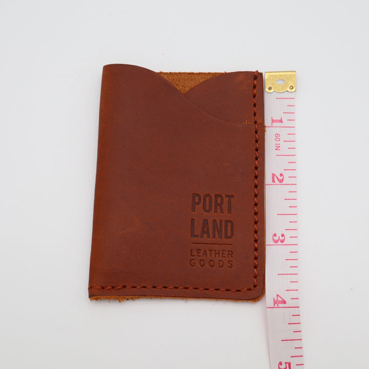 Portland Leather Goods Minimalist Womens Wallet Brown Leather Credit Card Slot