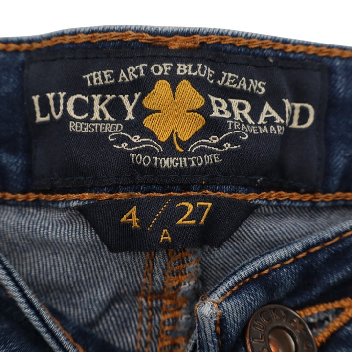 Lucky Brand Jeans Womens 4/27 Blue Denim Cotton Stretch Skinny Leg Mid Rise