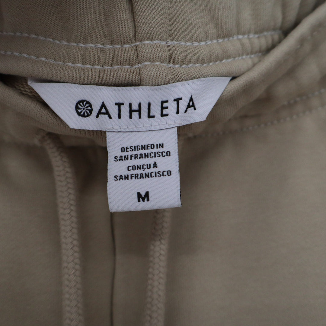 Athleta Womens Tan Khaki Cotton Blend Drawstring Sweat Shorts Size M