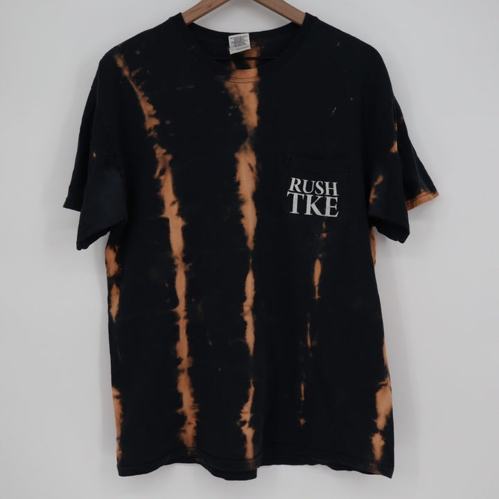 Gildan Ultra Cotton Rush TKE Tri Society 2012 Black Bleached Tie Dye Tee Size L