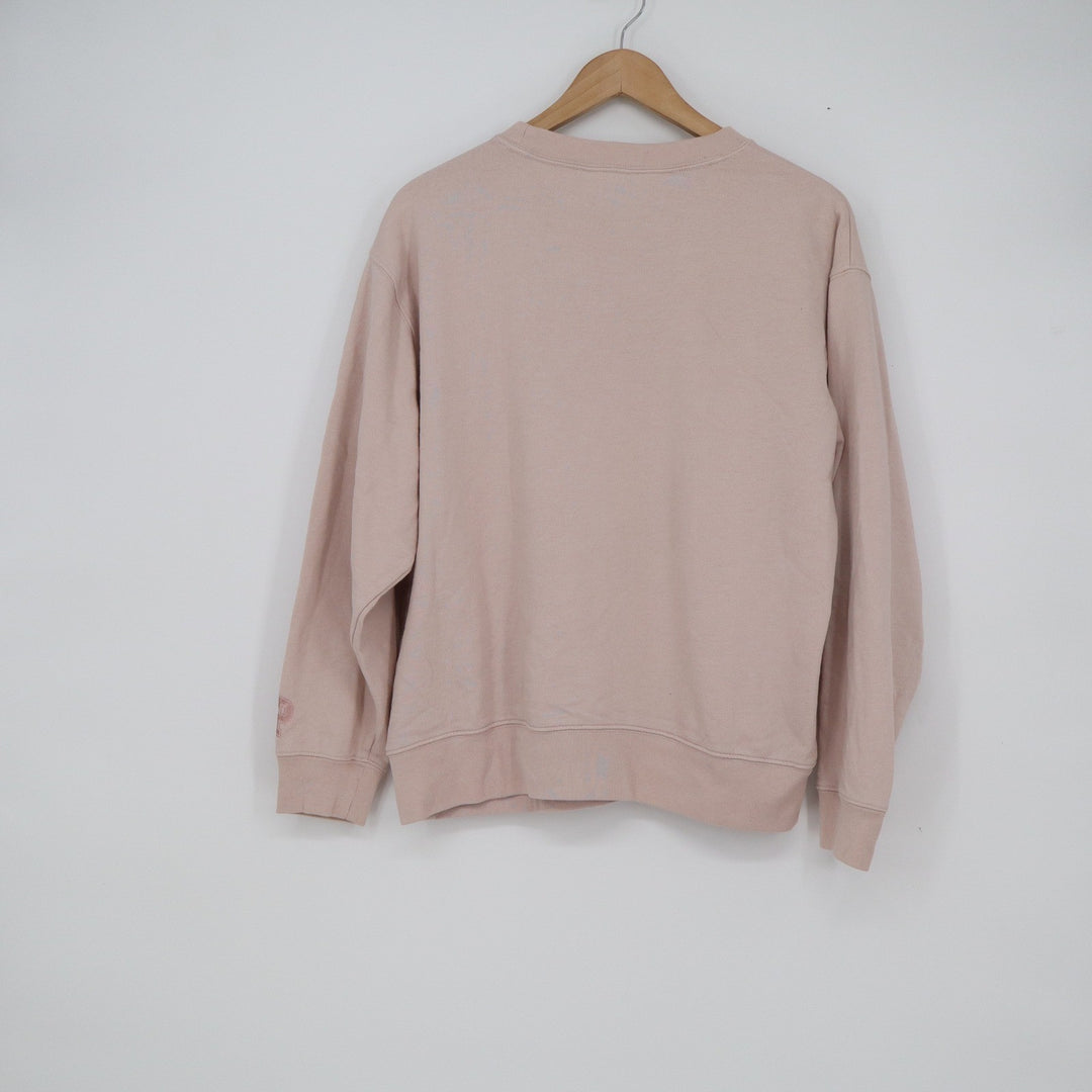 Gap x Disney Minnie Mouse Sweatshirt Womens Medium Pink Rose Gold Metallic Logo