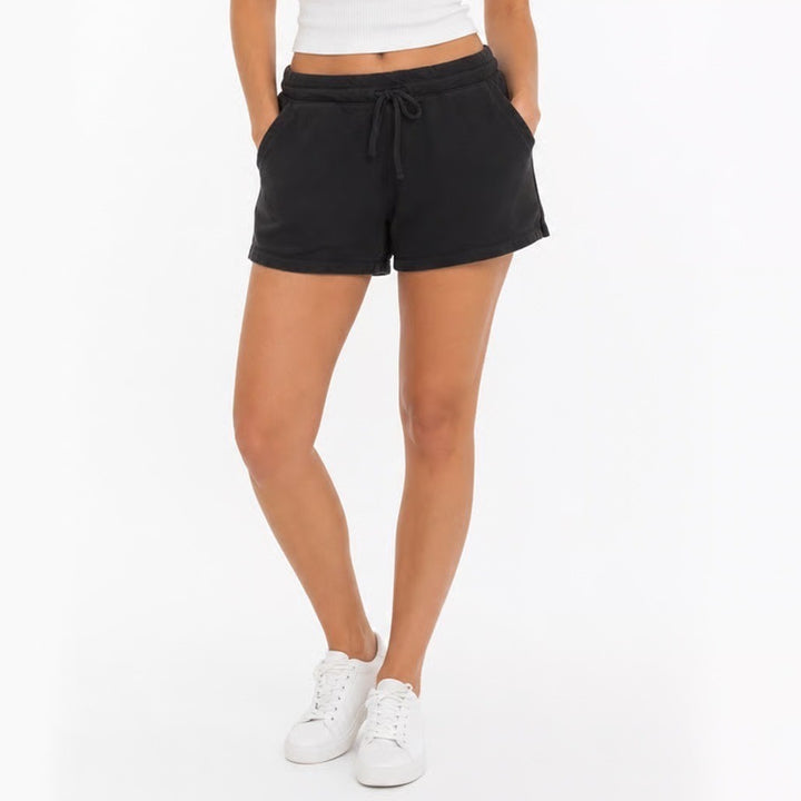 32 Degrees Cool Black Lounge Shorts Women's Large Elastic Drawstring Pockets