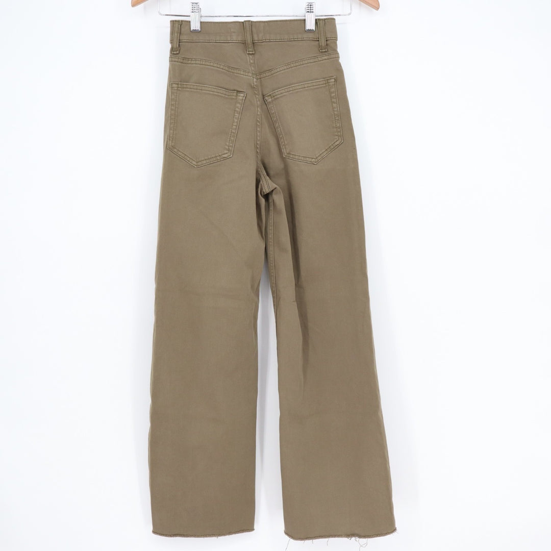Reformation Emma High Rise Wide Leg Jeans Womens 24 Khaki Denim Cotton Stretch