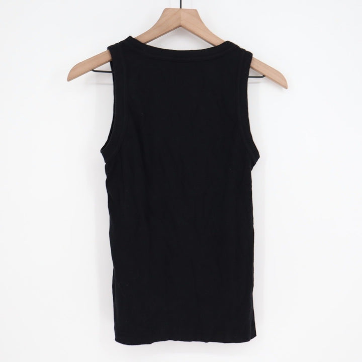 American Giant Black Ribbed Tank Top Size L Cotton Spandex Made in USA