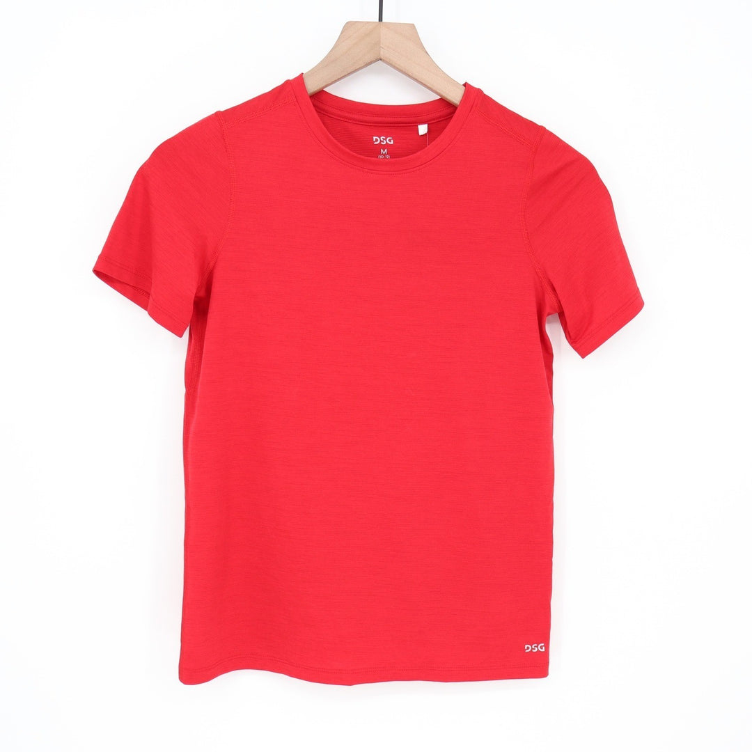 DSG Boys Movement Tee Team Red Heather Short Sleeve Athletic Shirt Size M 10-12