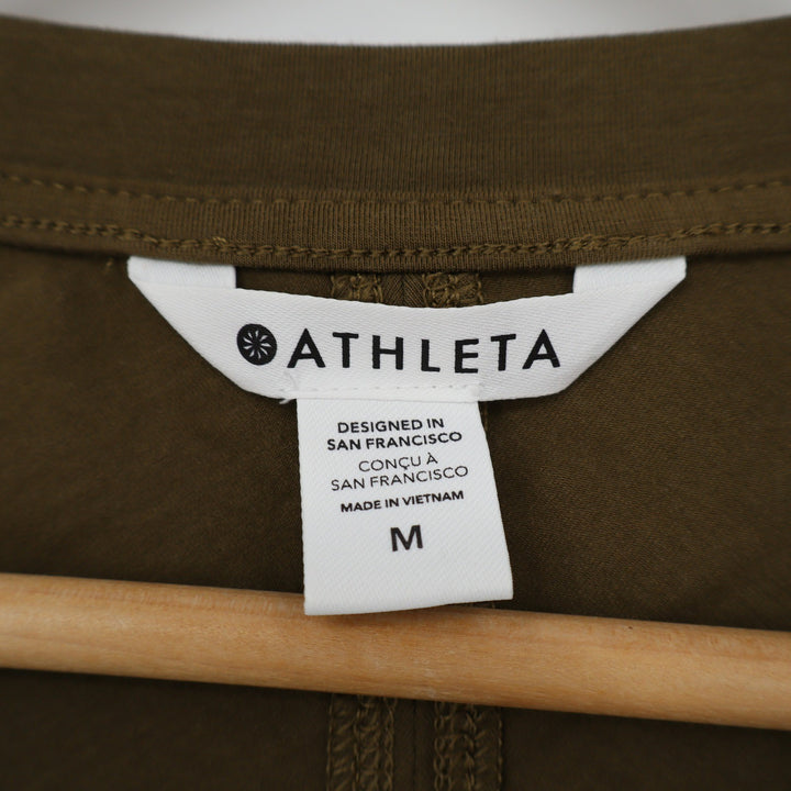 Athleta Renew V-Neck Back Twist Sleeveless Top Olive Green Mens Size M