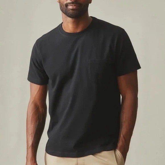 AMERICAN GIANT Black Pocket T Shirt Mens Medium Made in USA Cotton Casual