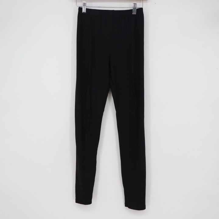 Black Solid Full Length Stretch Leggings Womens Size Medium