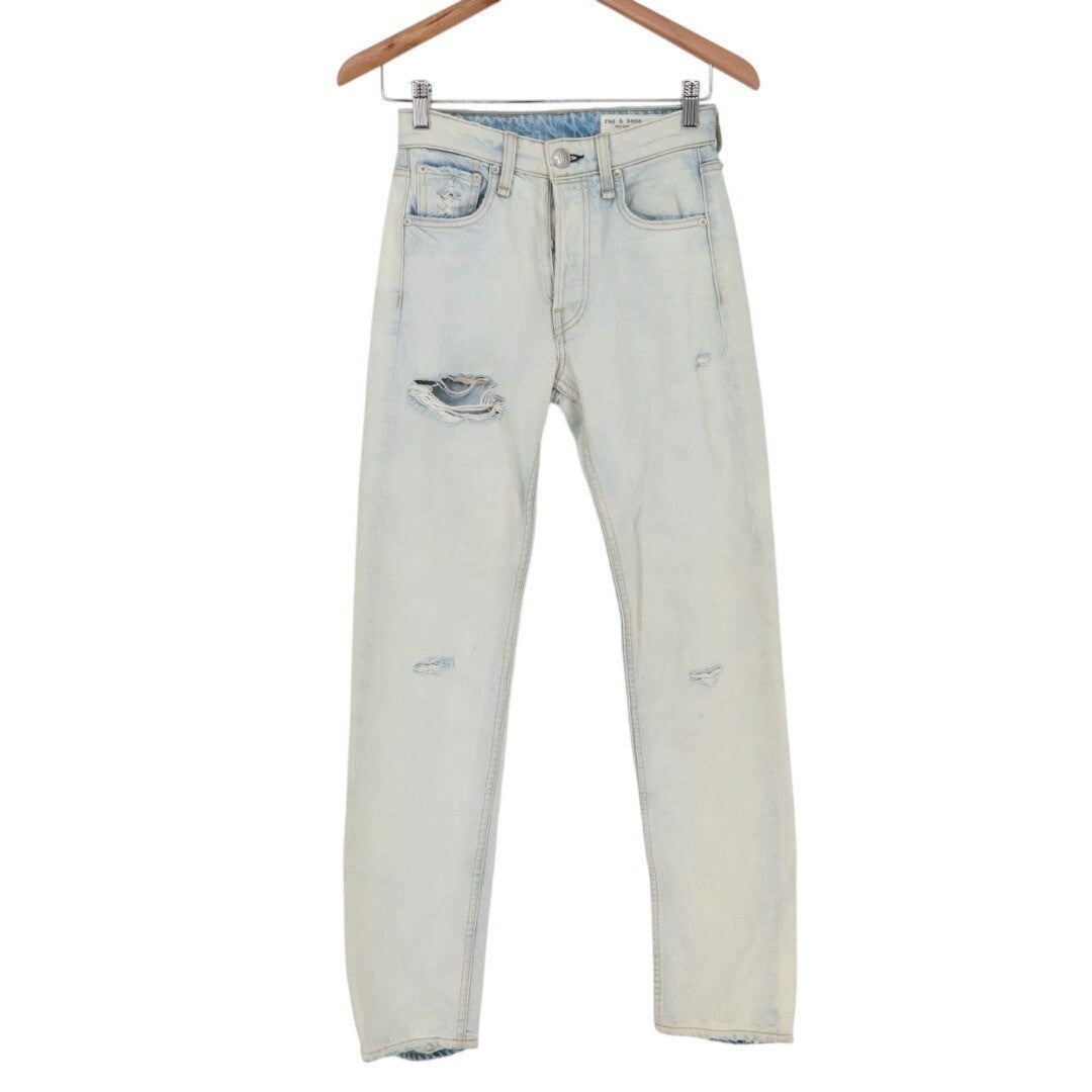 Rag & Bone New York Jeans Womens 23 Blue Denim Cotton Distressed Mid Rise Comfy