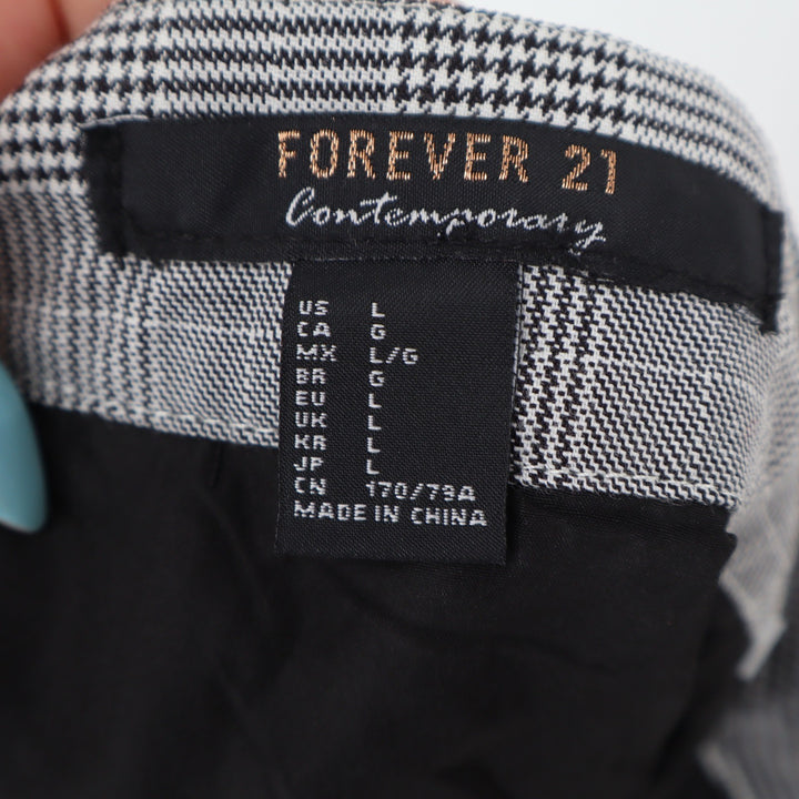 Forever 21 Skirt Womens L Contemporary Grey Glen Plaid Ruffle Mini New
