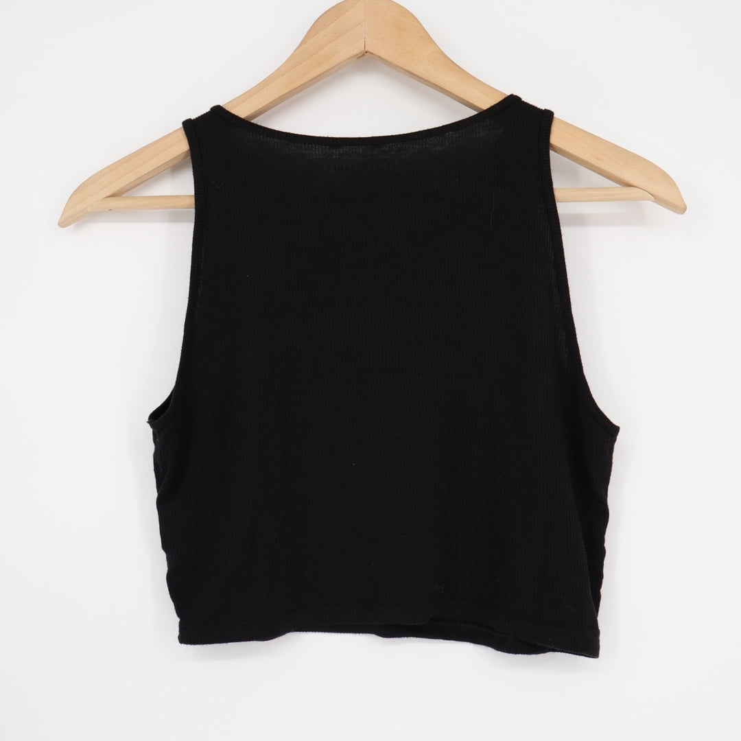 American Eagle Outfitters Soft & Sexy Crop Tank Top Womens Medium Black Ribbed