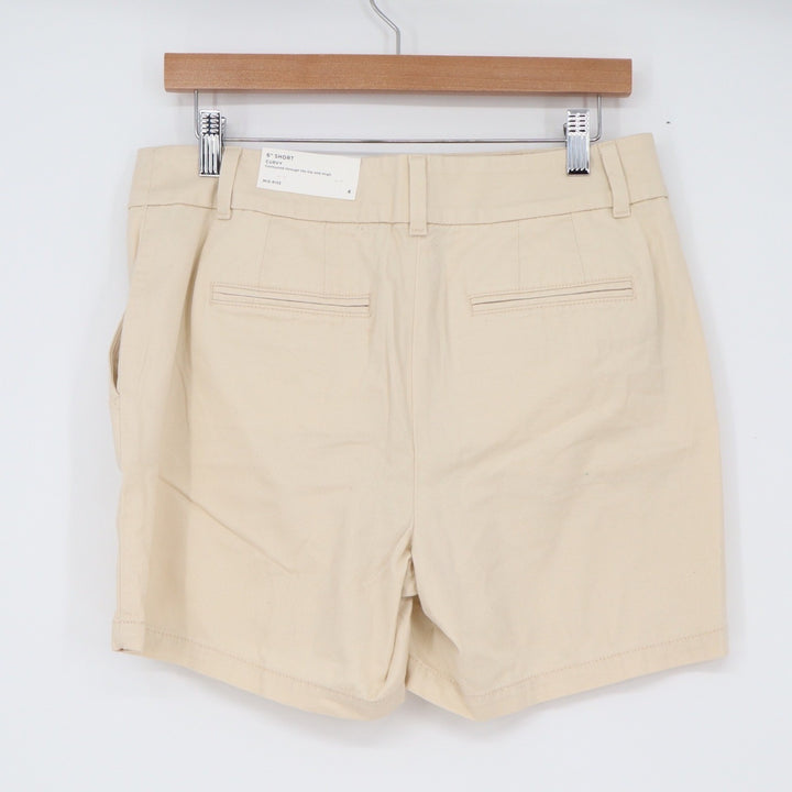 LOFT Outlet Shorts Womens 4 Curvy 6" Short Tan Chino Cotton Mid Rise NWT