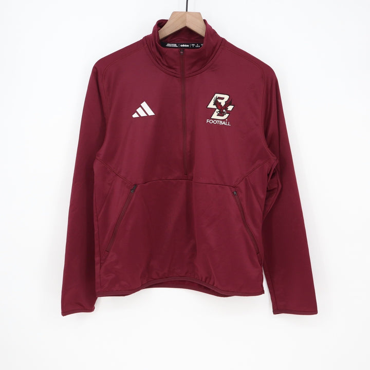 Adidas Boston College Eagles Football Sideline Knit 1/4 Zip Maroon Mens S
