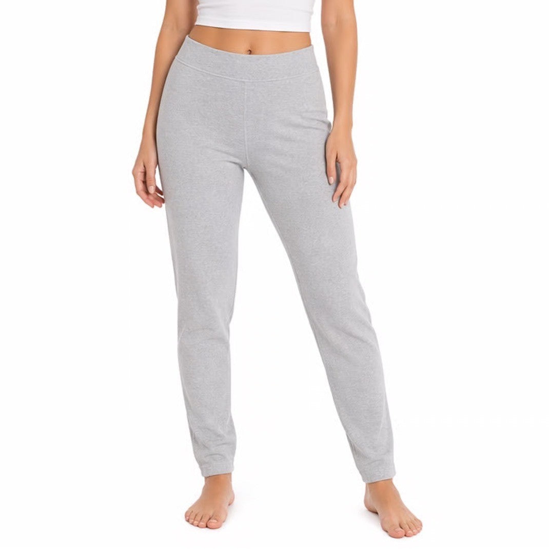 Tahari Pajama Pants Womens Medium Heather Gray Cotton Pintuck Detail Skinny Leg