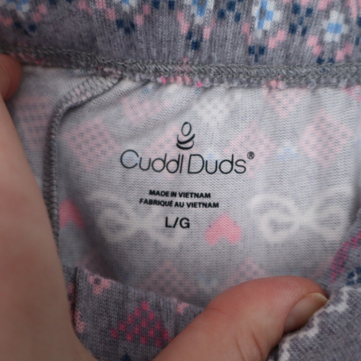 Cuddl Duds Fleece Pajama Bottom Womens Large Multi Printed Stretch Elastic Waist