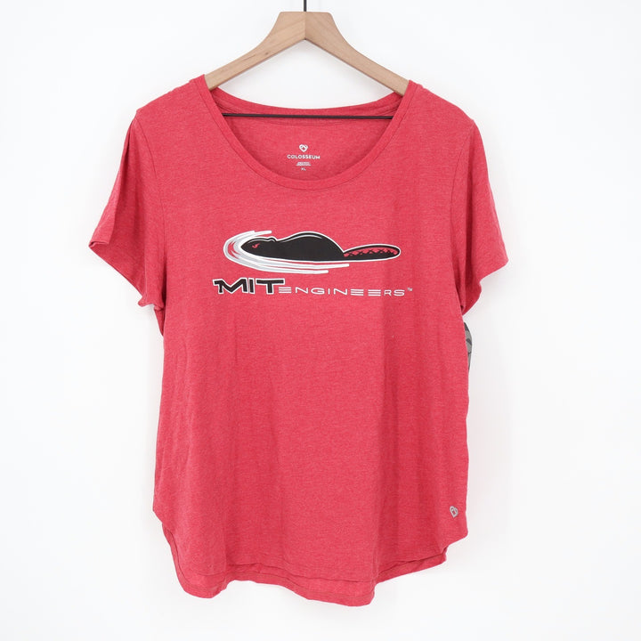 Colosseum MIT Engineers Women XL Red Heathered Short Sleeve Beaver T-Shirt