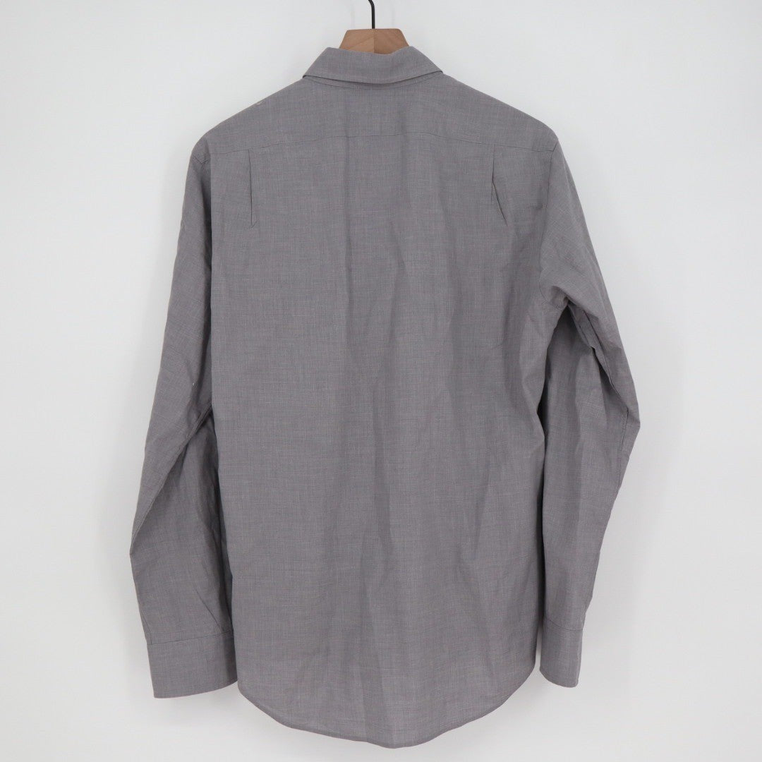 Polo Ralph Lauren Mens Slim Fit Button Down Shirt Gray 100 Cotton Stretch Size M