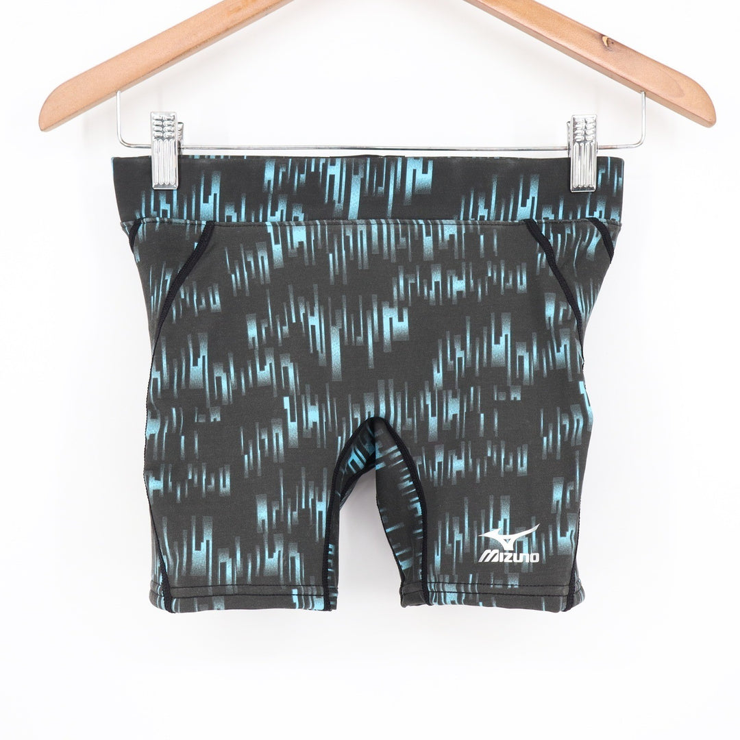 Mizuno Nighthawk Sliding Shorts Womens Small Black Teal Digital Print