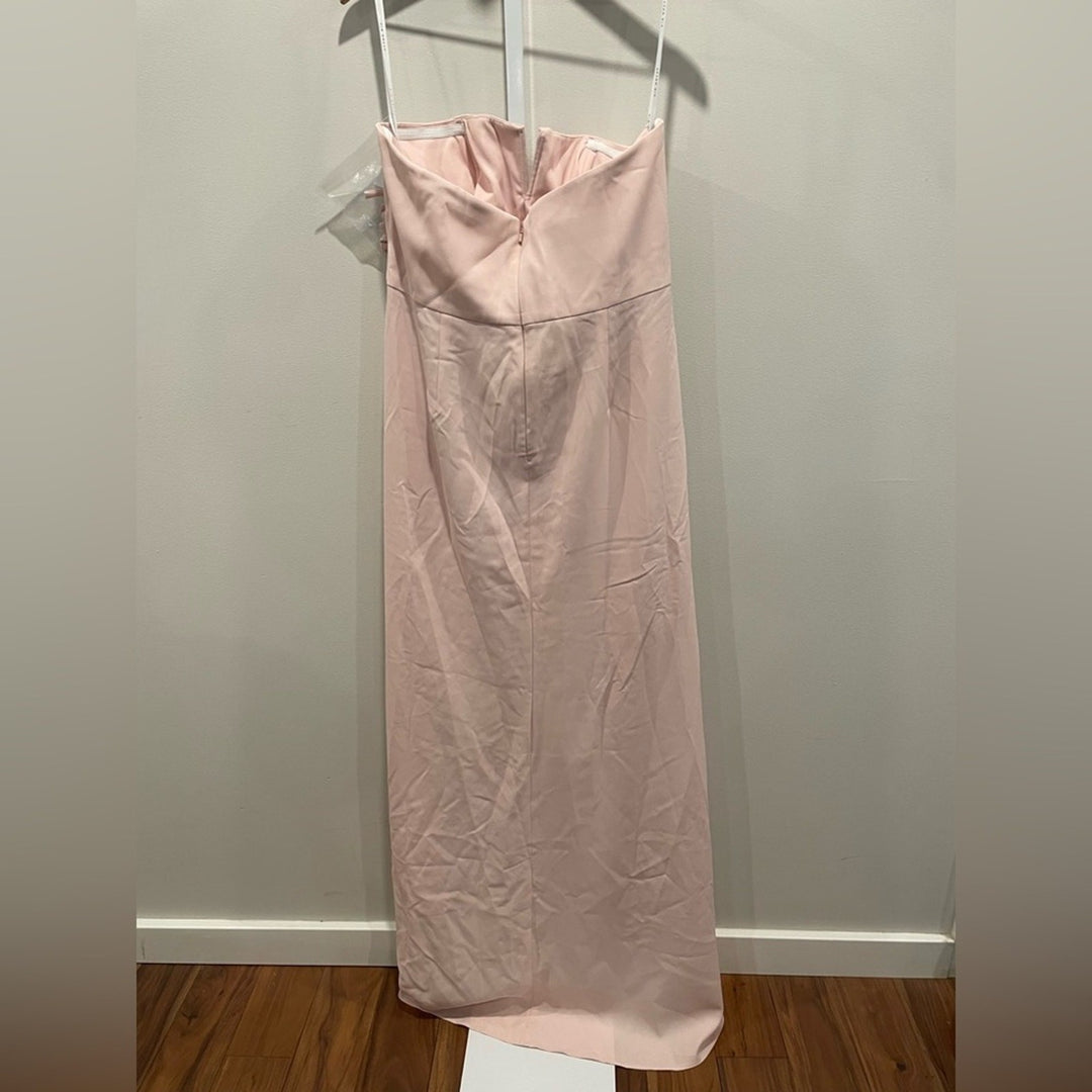 After Six Strapless Notch-Neck Crepe A-Line Dress With Rhinestone Bows Size 16