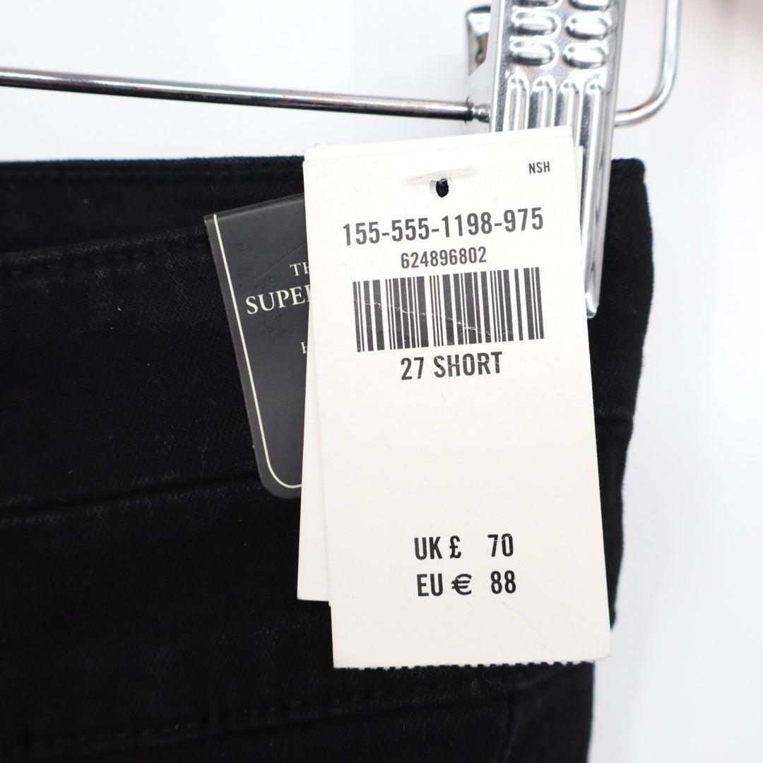 Abercrombie & Fitch High Rise Super Skinny Jeans Womens 27 Black Exposed Button