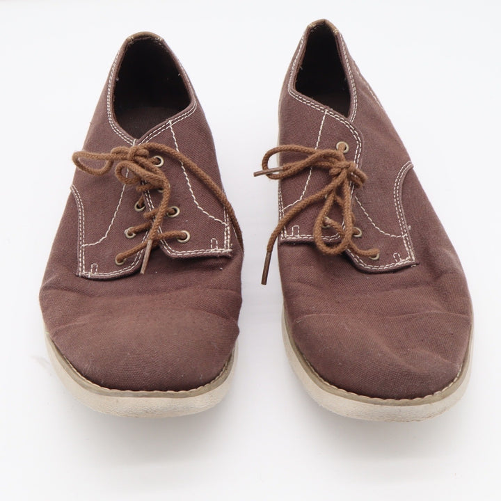 Timberland Oxford Mens 10.5 Brown Canvas Suede Contrast Stitch Good