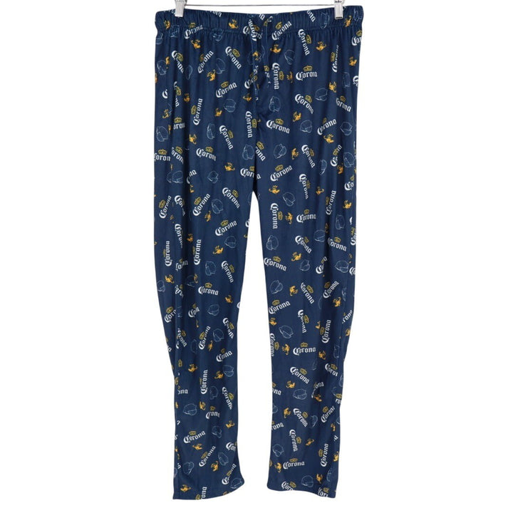 Corona Beer Pajama Pants Lounge Pants Sleepwear Size L Navy All Over Print