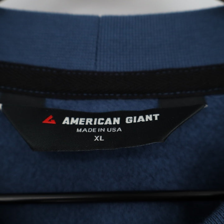 American Giant Midweight T-Shirt Mens XL Navy Cotton Snap Henley Raglan Sleeve