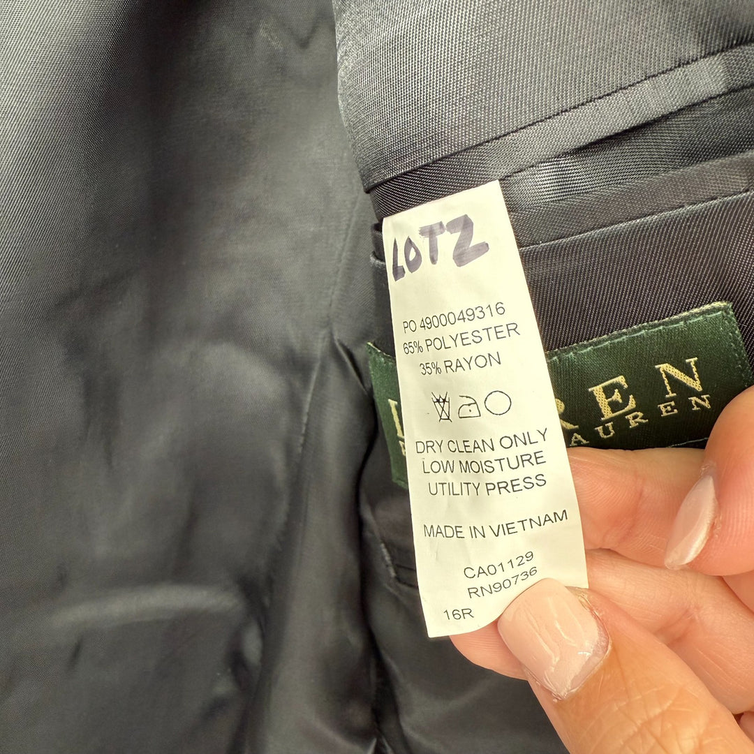 Lauren Ralph Lauren Blazer Jacket Men 16R Navy Blue Lord Taylor Single Breasted