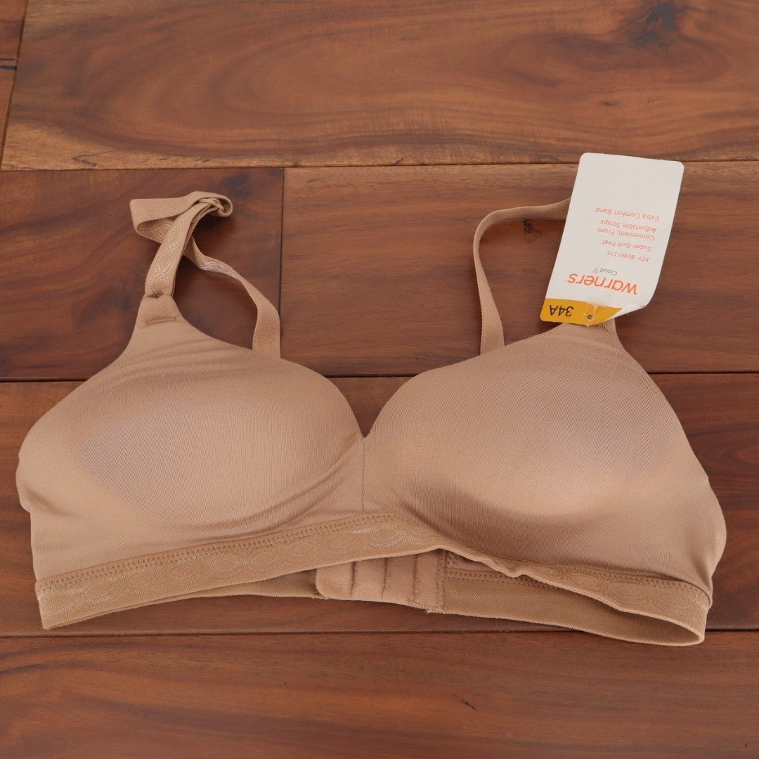 Warners Simply Perfect Super Soft Wirefree Bra Womens 34A Nude Adjustable Strap