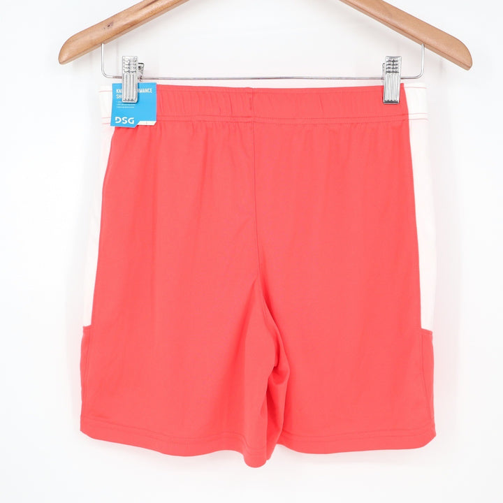 DSG Boys All Sport Short Cabana Coral White L 14-16 Moisture Wicking