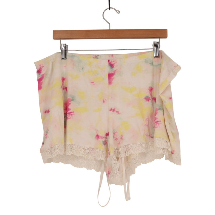 INC International Concepts Intimates Sleep Shorts Womens 2XL Multi Tie Dye Lace