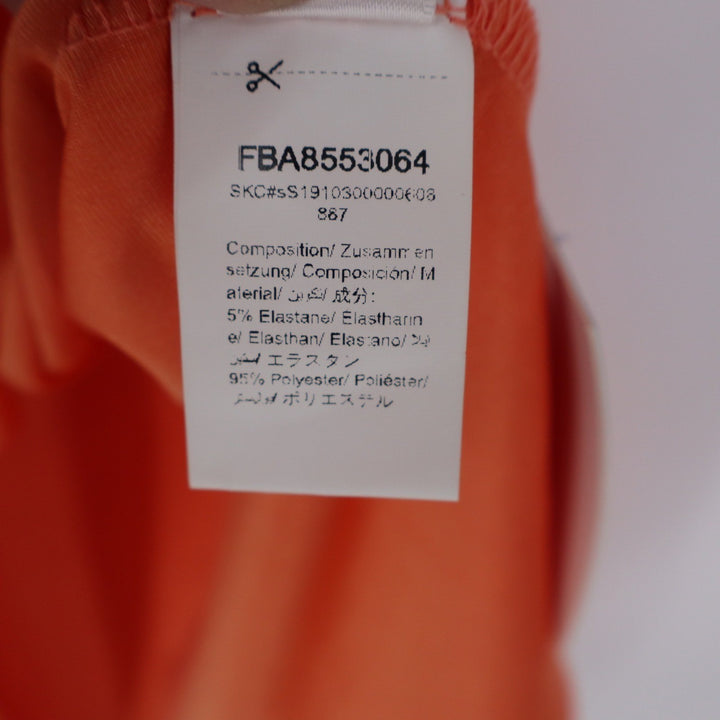 Floerns Orange Twist Front V-Neck Midi Dress Short Sleeve Large