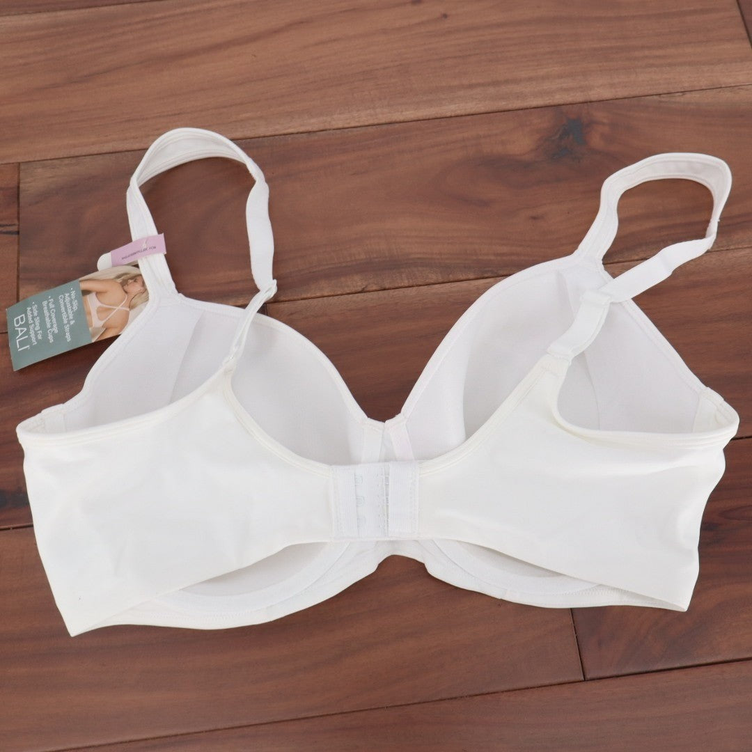 Bali T-Shirt Bra Womens 36D White Stretch Adjustable Strap Full Coverage Padded