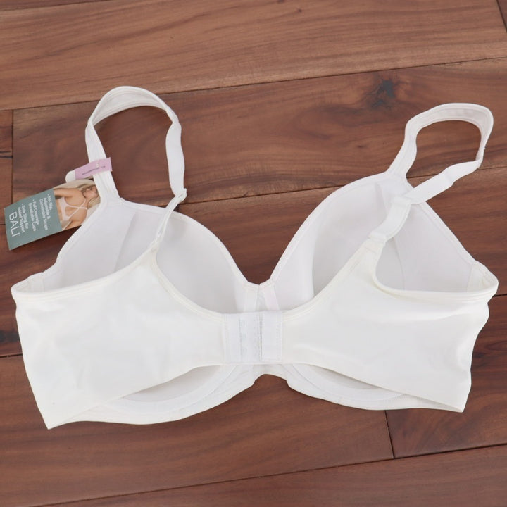 Bali T-Shirt Bra Womens 36D White Stretch Adjustable Strap Full Coverage Padded